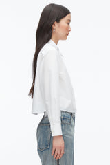 White Cropped Shirt with Embroidered Collar | 3.1 Phillip Lim
