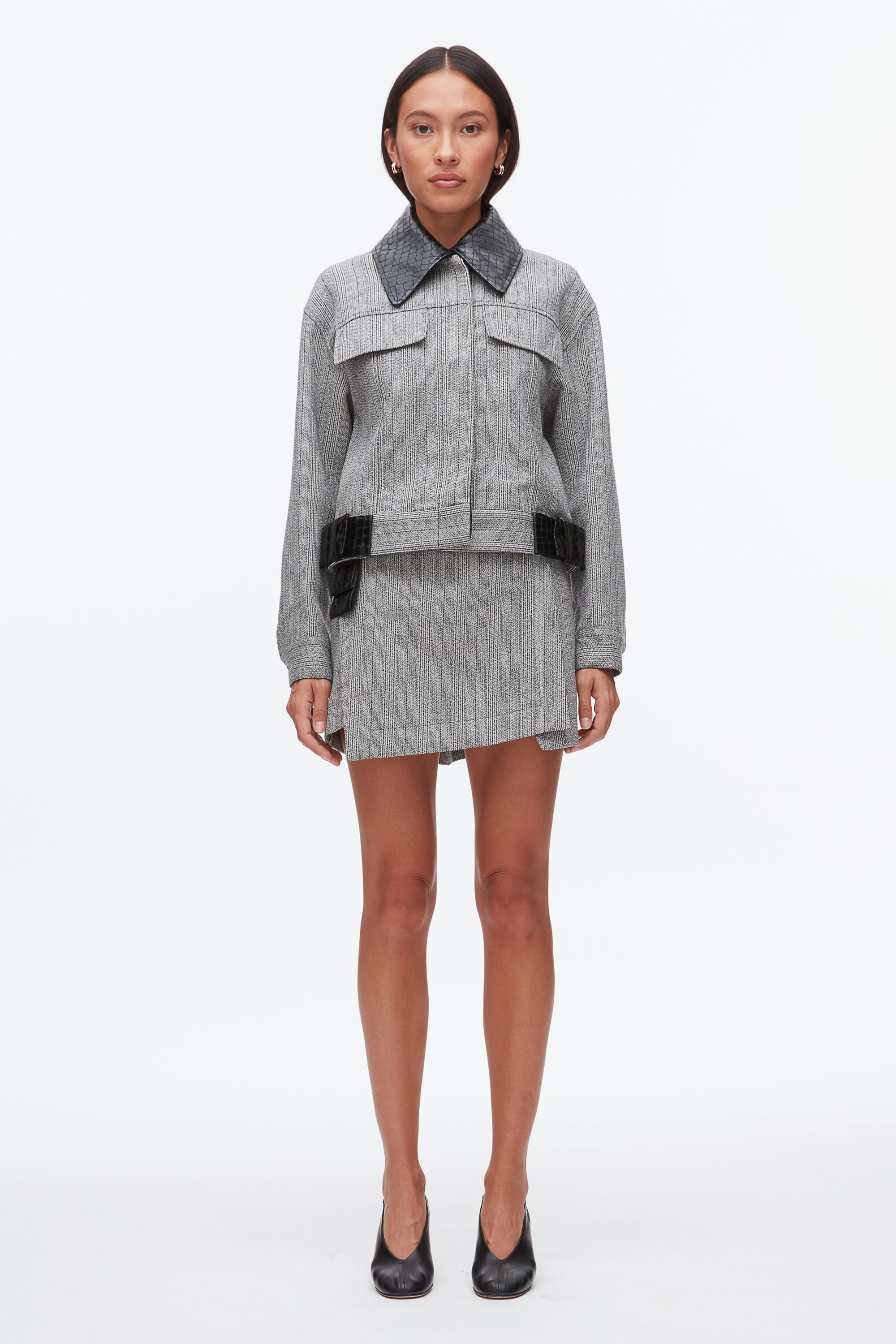 Grey Multi Jaspé Cropped Jacket | 3.1 Phillip Lim