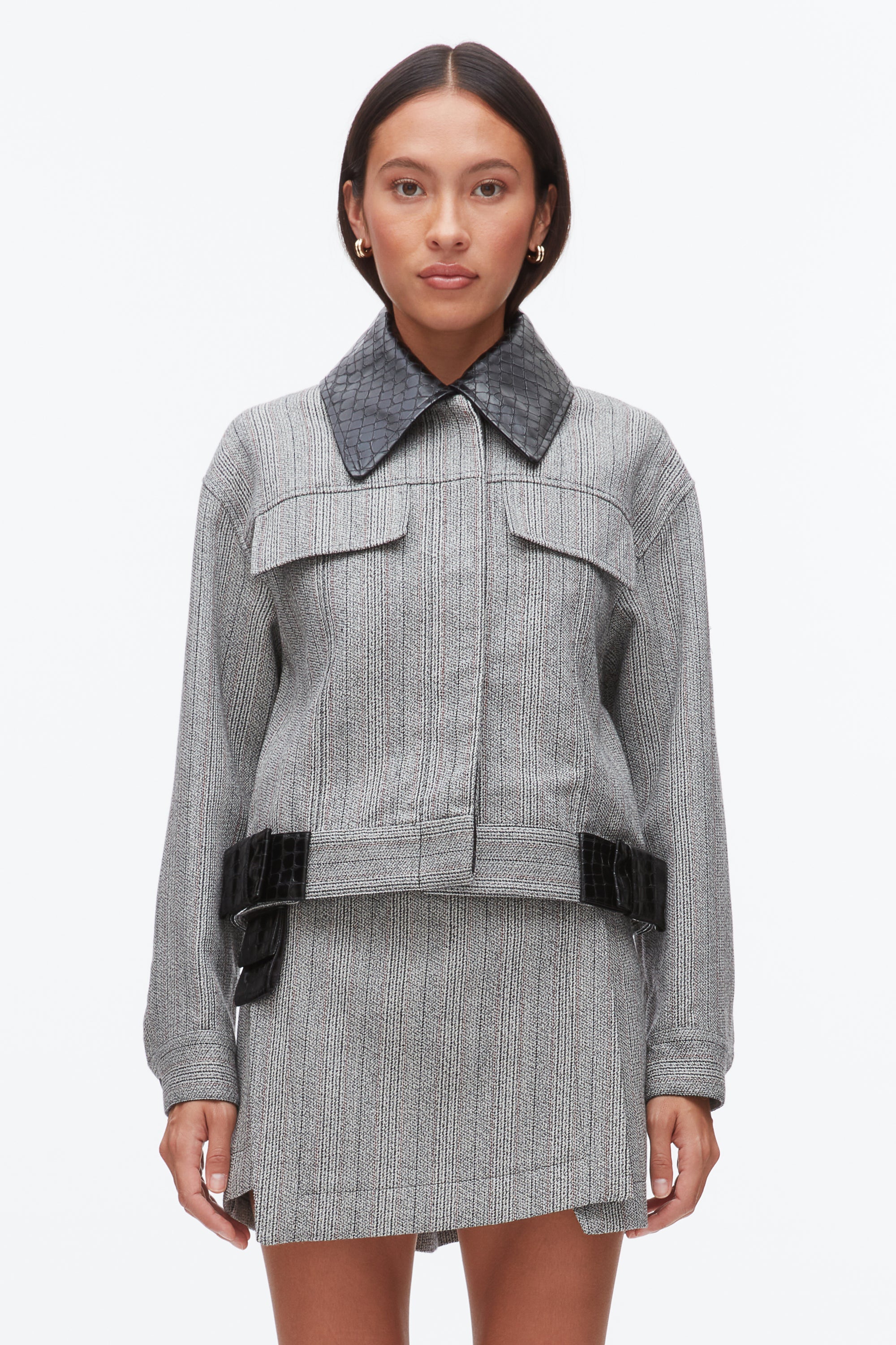 Grey Multi Jaspé Cropped Jacket | 3.1 Phillip Lim