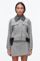 Grey Multi Jaspé Cropped Jacket | 3.1 Phillip Lim