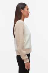 Ivory-Beige Colorblock Zip Cardigan | 3.1 Phillip Lim