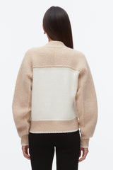 Ivory-Beige Colorblock Zip Cardigan | 3.1 Phillip Lim
