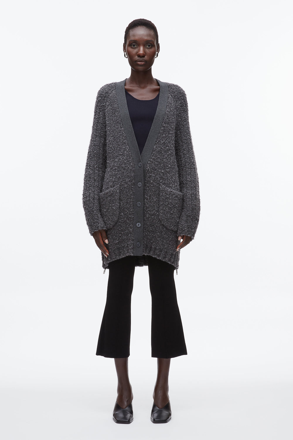 Charcoal Melange Boucle Cardigan Coat | 3.1 Phillip Lim