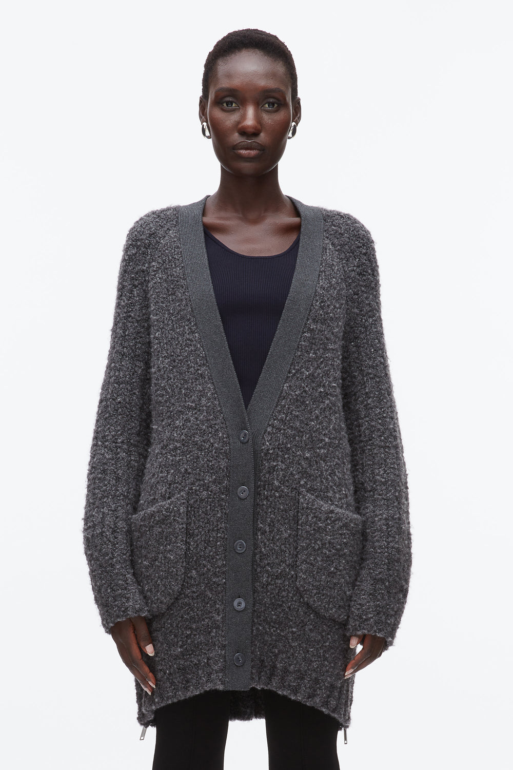 Charcoal Melange Boucle Cardigan Coat | 3.1 Phillip Lim