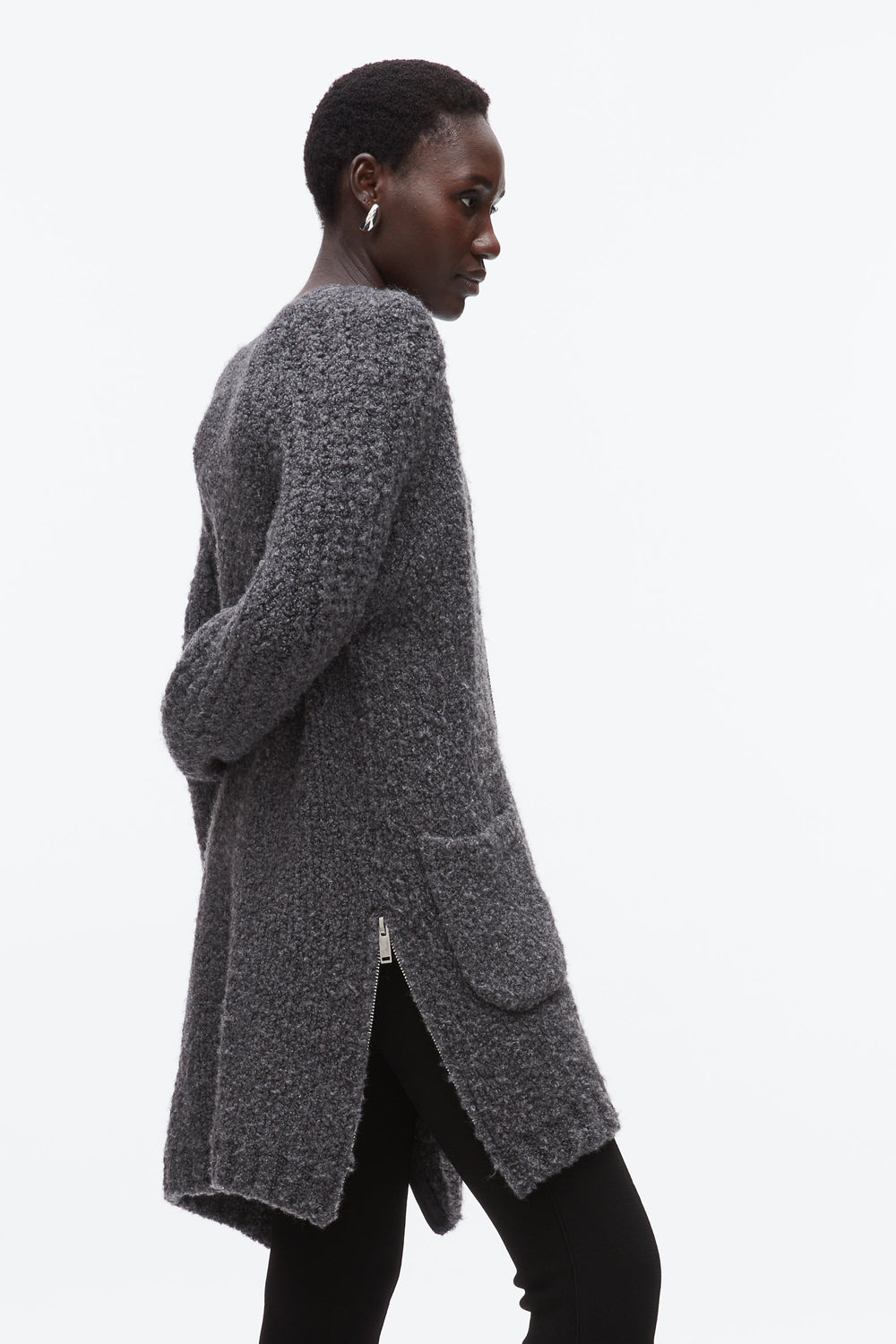 Charcoal Melange Boucle Cardigan Coat | 3.1 Phillip Lim