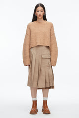 Fawn Boucle Zipper Crewneck | 3.1 Phillip Lim