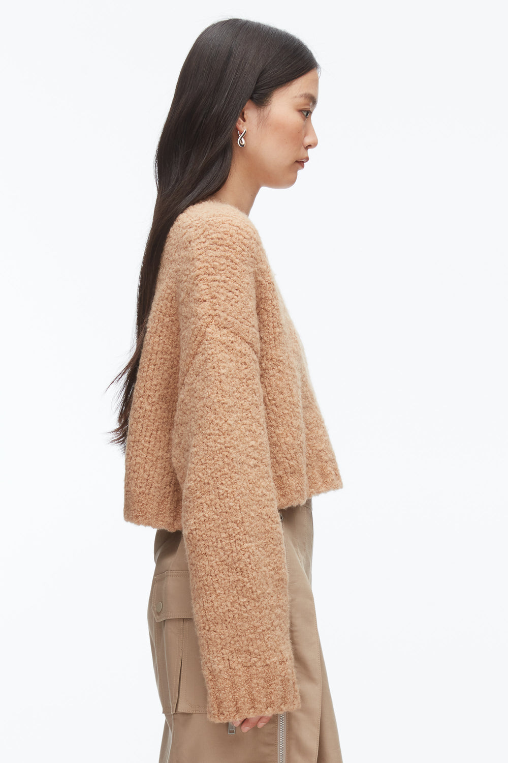 Fawn Boucle Zipper Crewneck | 3.1 Phillip Lim