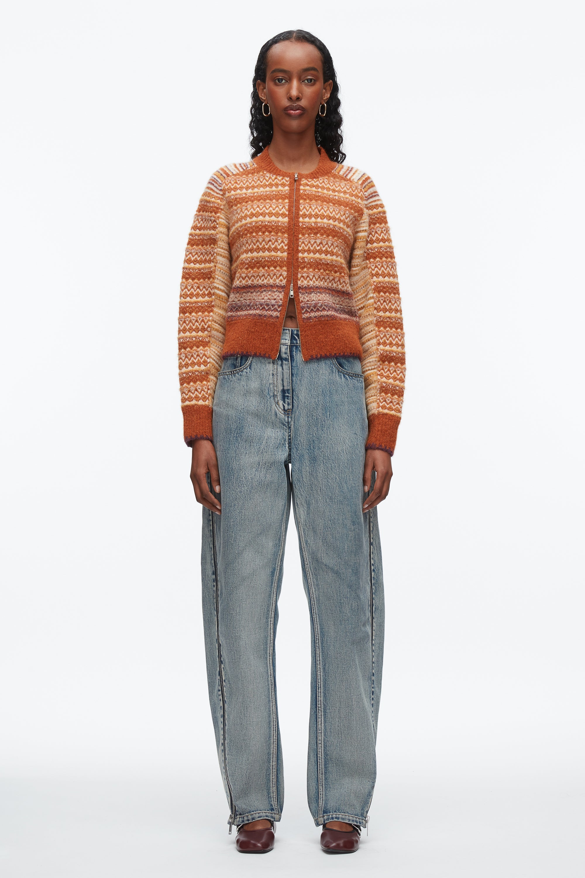 Sunset Multi Fair Isle Zip Cardigan | 3.1 Phillip Lim