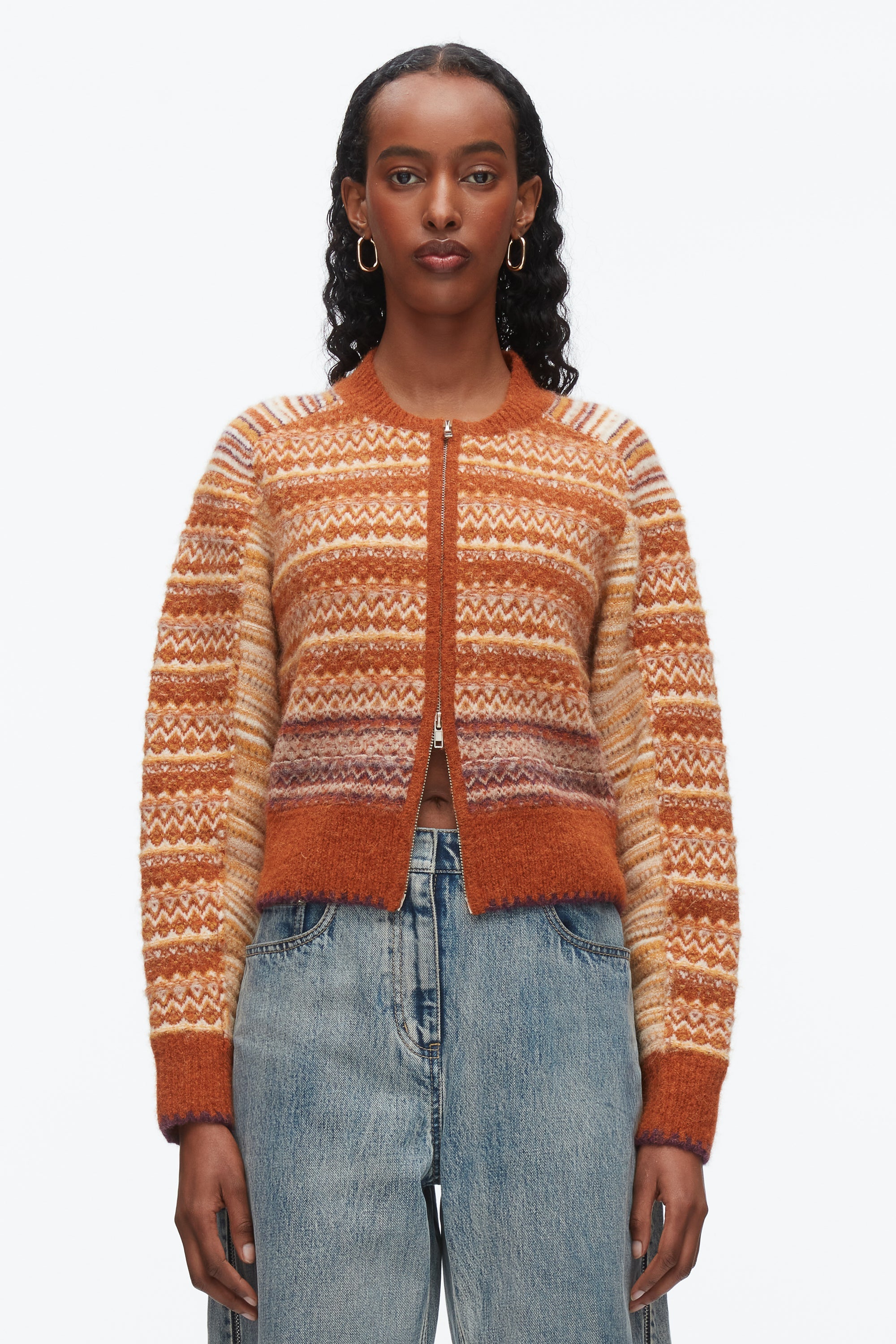 Sunset Multi Fair Isle Zip Cardigan | 3.1 Phillip Lim