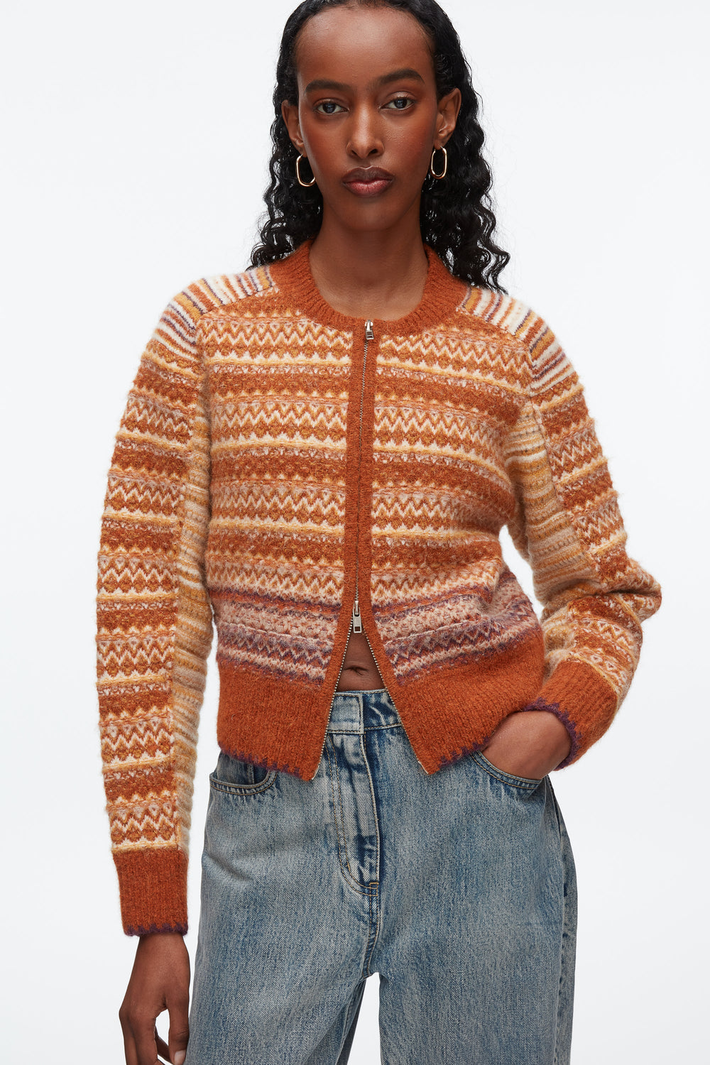 Sunset Multi Fair Isle Zip Cardigan | 3.1 Phillip Lim