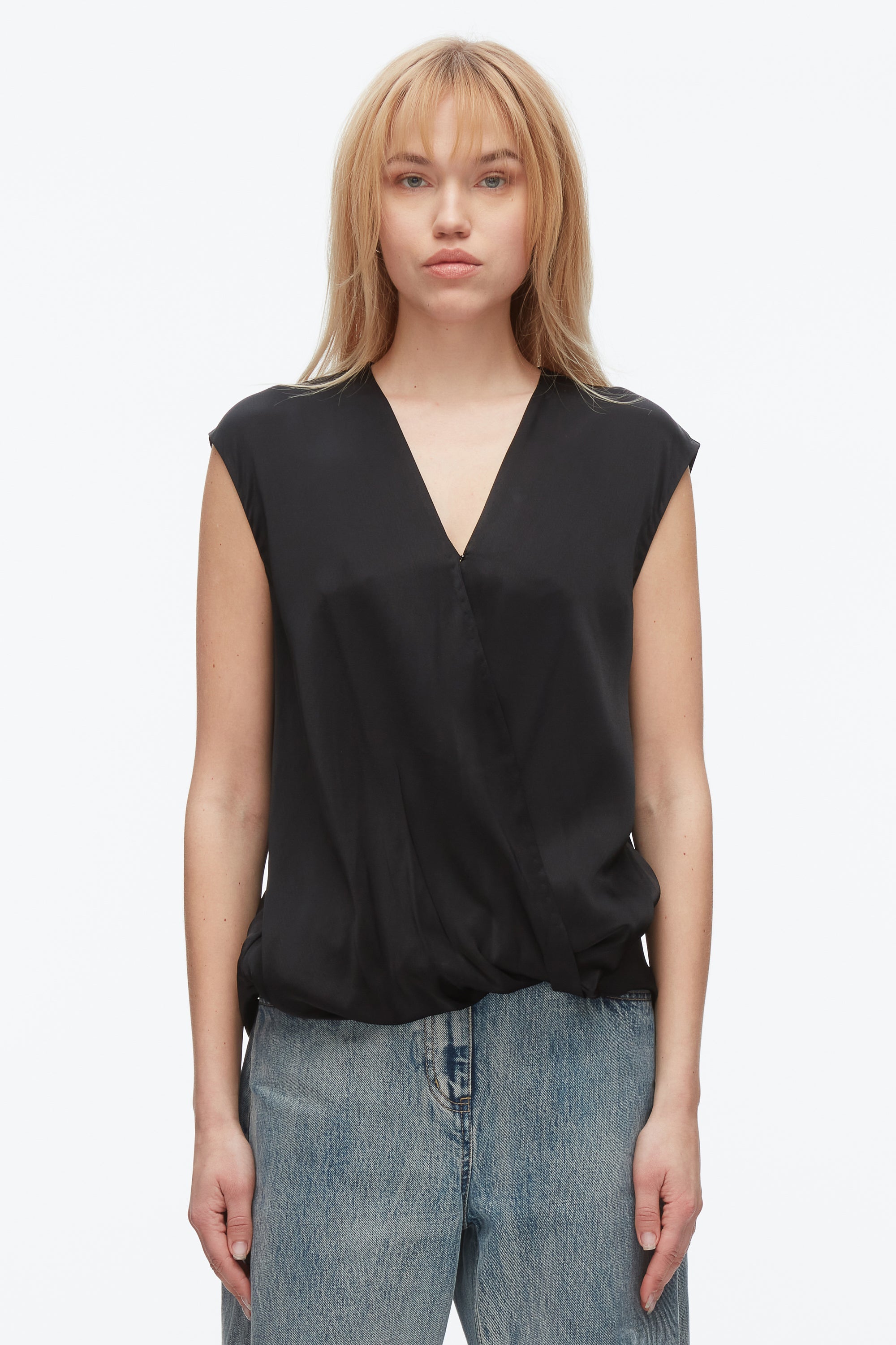 Black Soft Drape Sleeveless Blouse | 3.1 Phillip Lim
