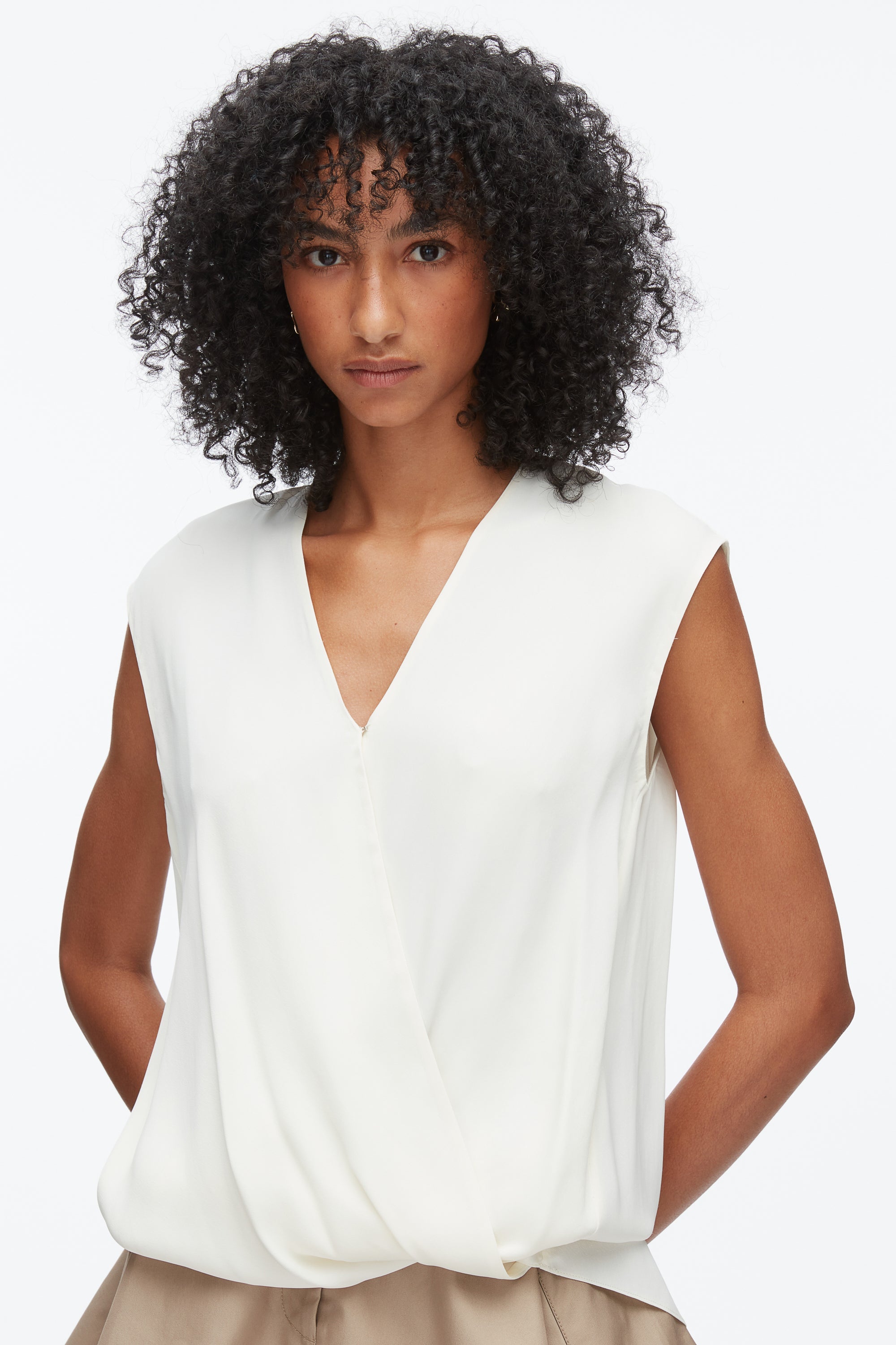 Ivory Soft Drape Sleeveless Blouse | 3.1 Phillip Lim