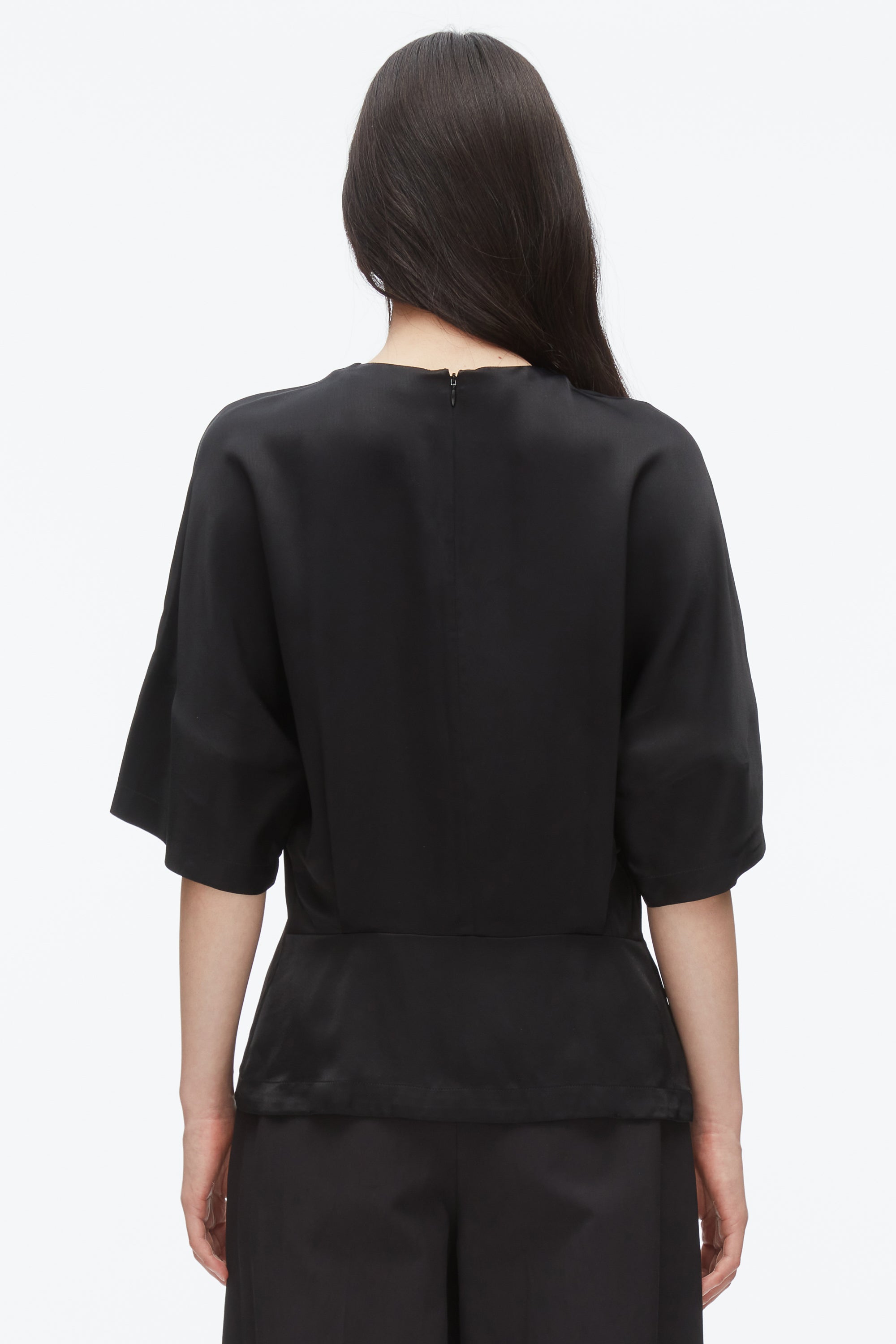 Black Short Sleeve Top with Button Placket | 3.1 Phillip Lim
