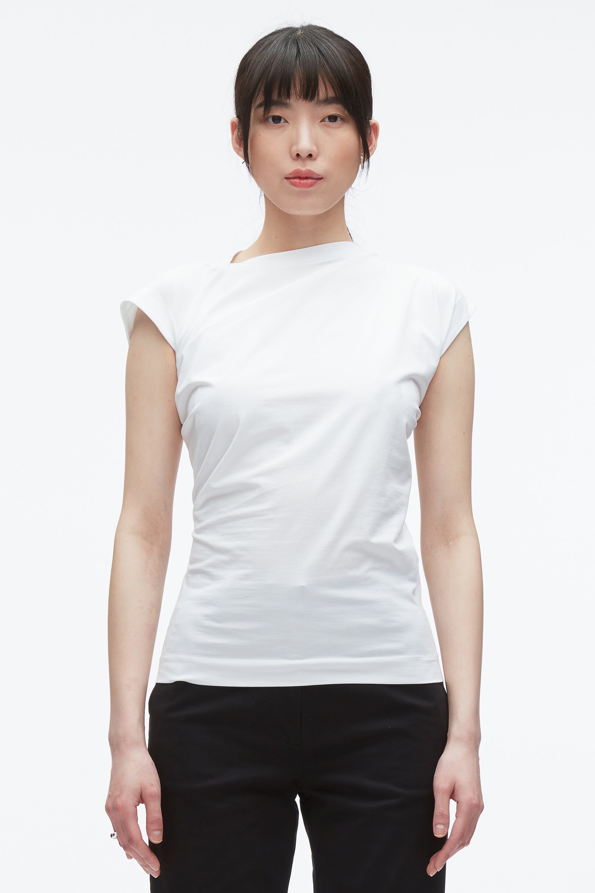 White Draped Asymmetric T-Shirt | 3.1 Phillip Lim