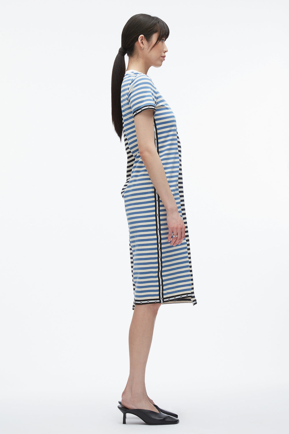 Midnight Multi Patchwork Stripe T-shirt Dress | 3.1 Phillip Lim