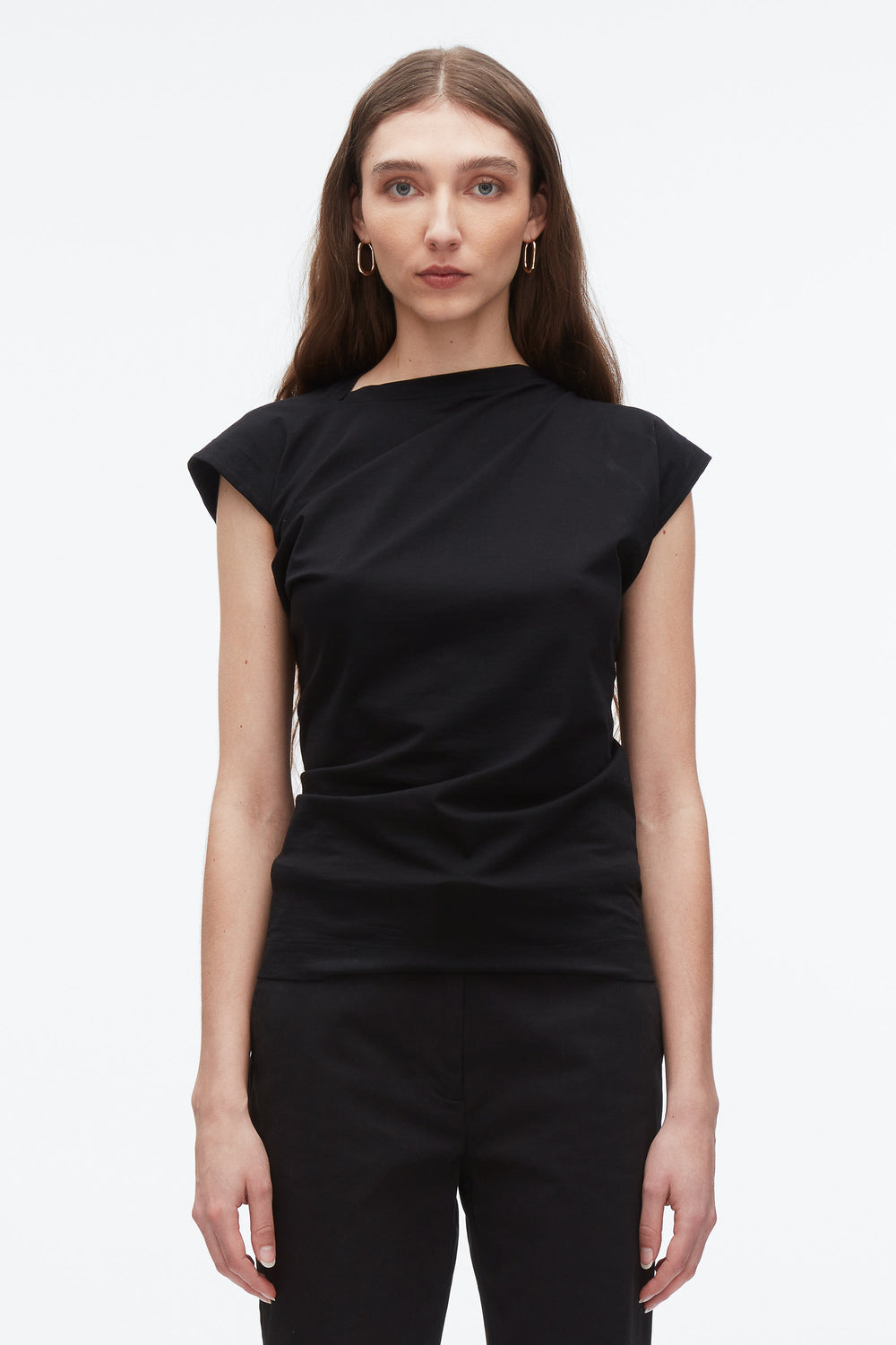 Black Draped Asymmetric T-Shirt | 3.1 Phillip Lim