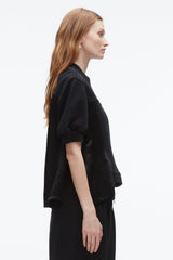 Midnight Satin Flounce Combo Terry Top | 3.1 Phillip Lim
