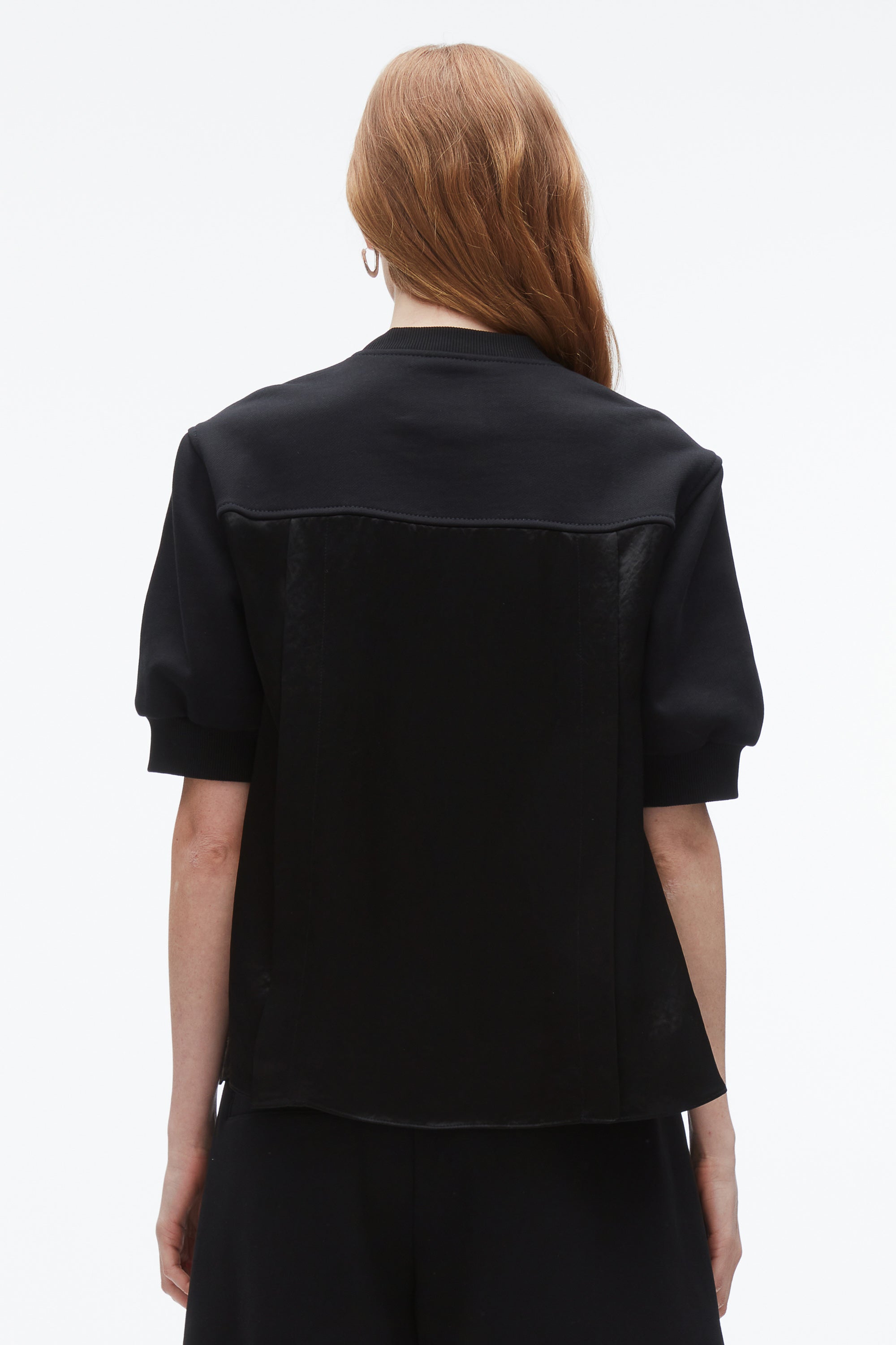Midnight Satin Flounce Combo Terry Top | 3.1 Phillip Lim