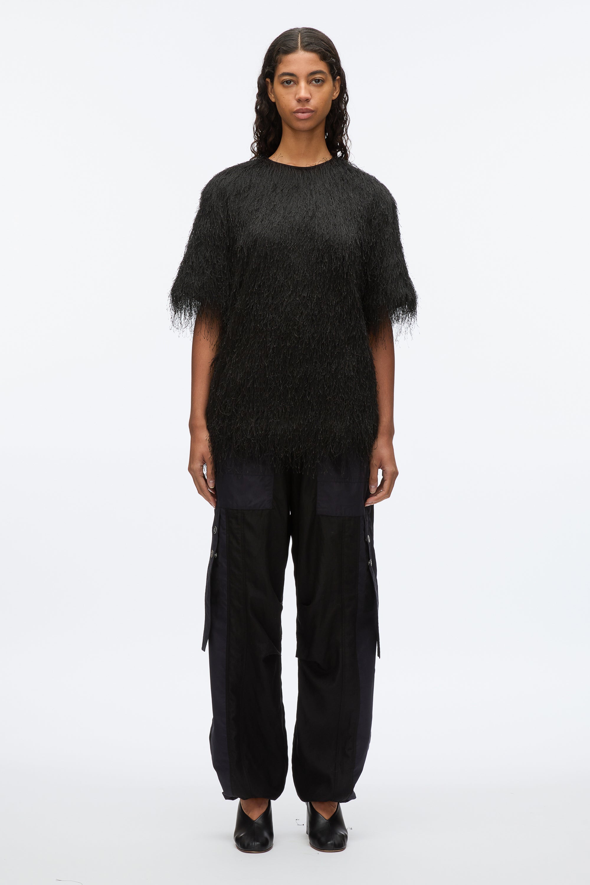 Black Fringe Boxy Tee | 3.1 Phillip Lim