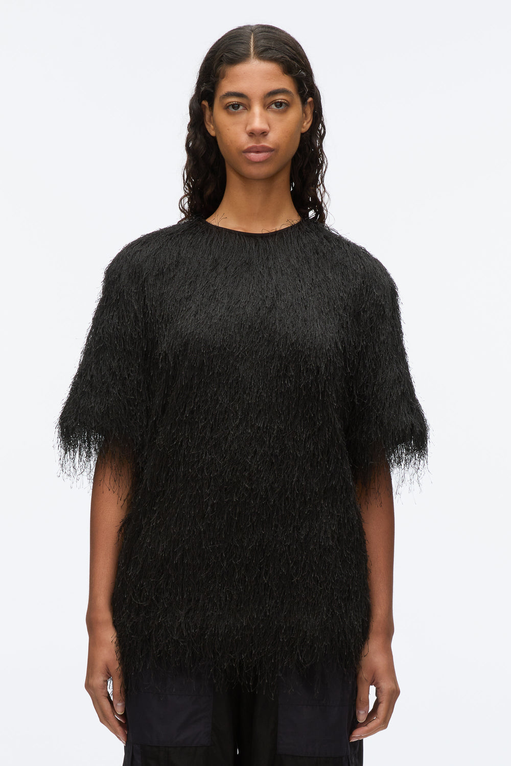 Black Fringe Boxy Tee | 3.1 Phillip Lim