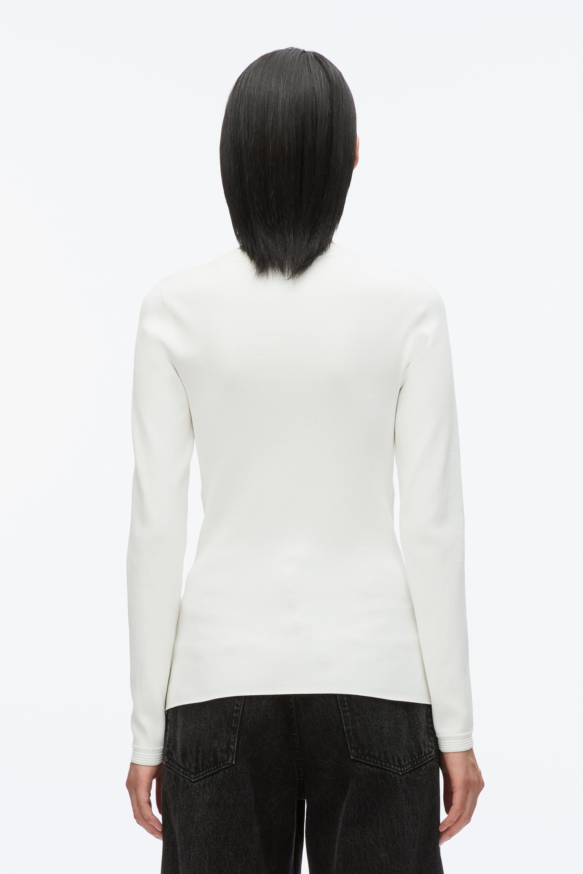 Ivory Compact Rib Long Sleeve Tee | 3.1 Phillip Lim
