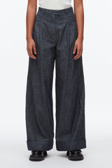 Washed Indigo Double Pleat Wide Leg Pant | 3.1 Phillip Lim