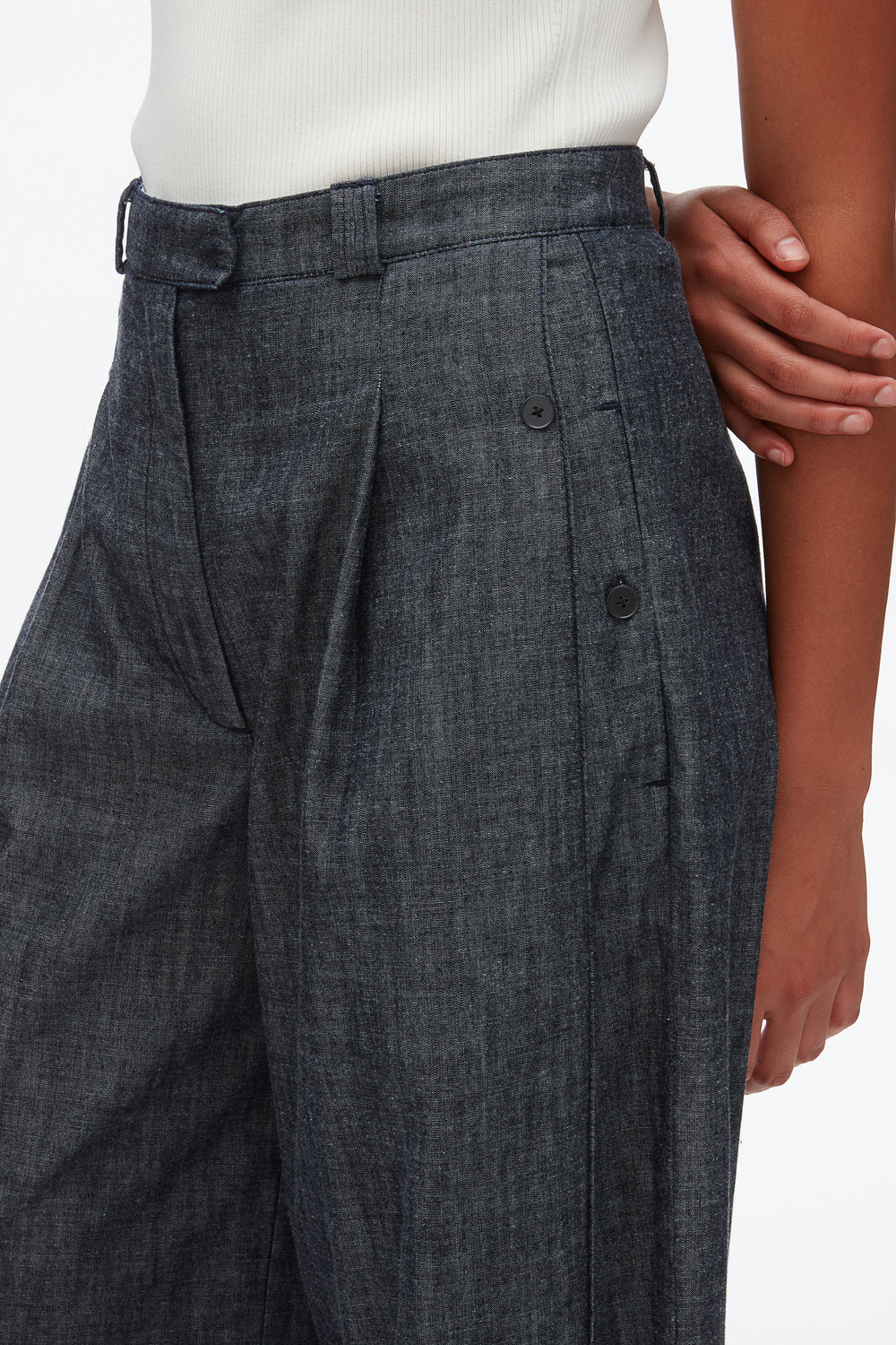 Washed Indigo Double Pleat Wide Leg Pant | 3.1 Phillip Lim