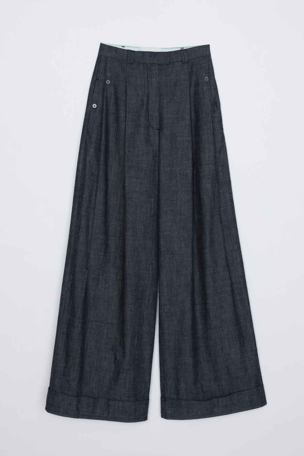 Washed Indigo Double Pleat Wide Leg Pant | 3.1 Phillip Lim