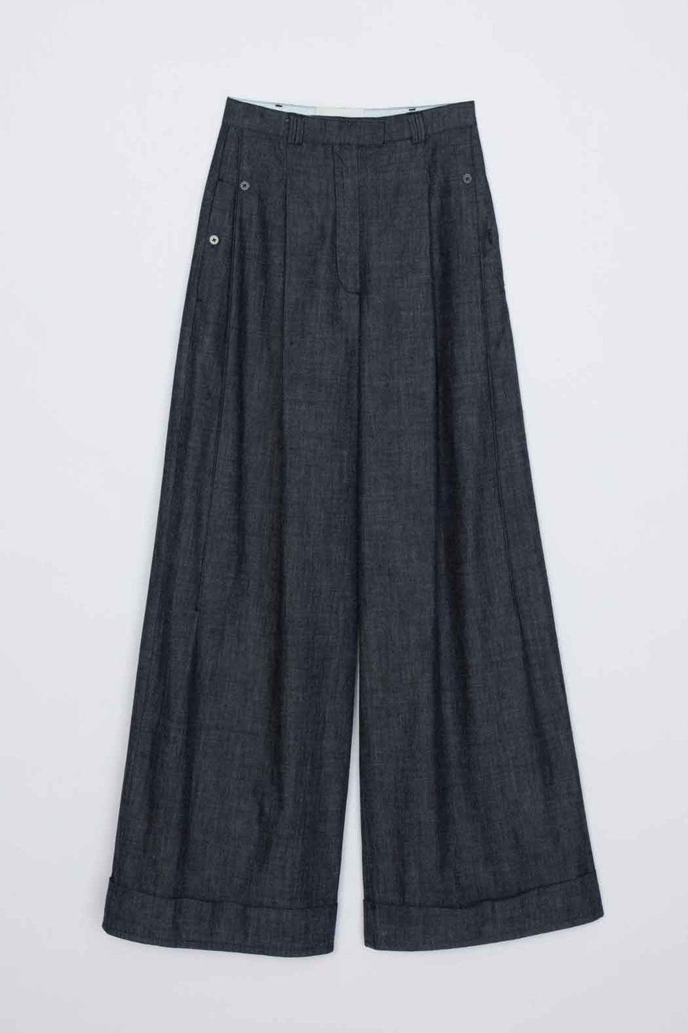 Washed Indigo Double Pleat Wide Leg Pant | 3.1 Phillip Lim