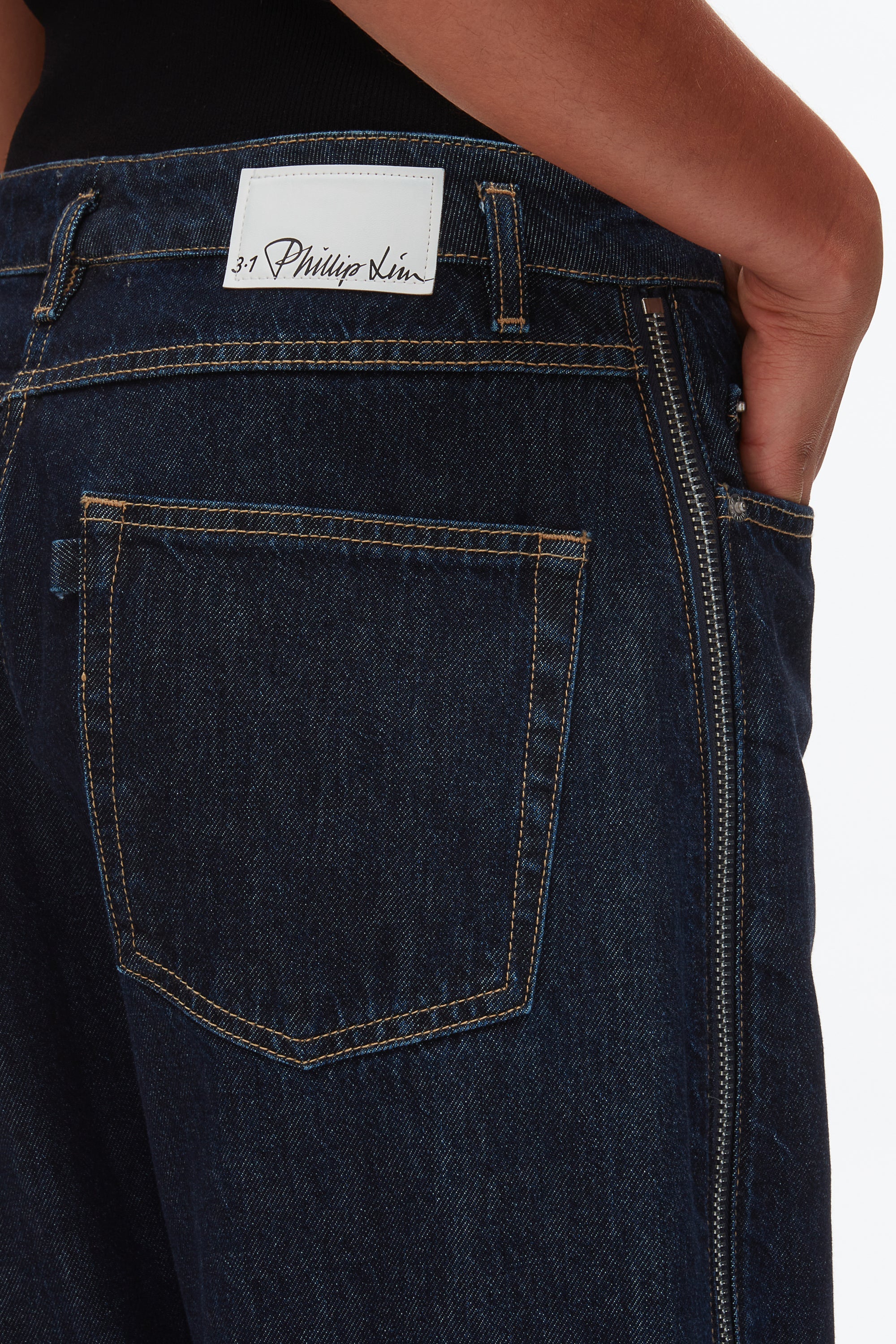 Dark Indigo Curve Denim Pant with Zip | 3.1 Phillip Lim