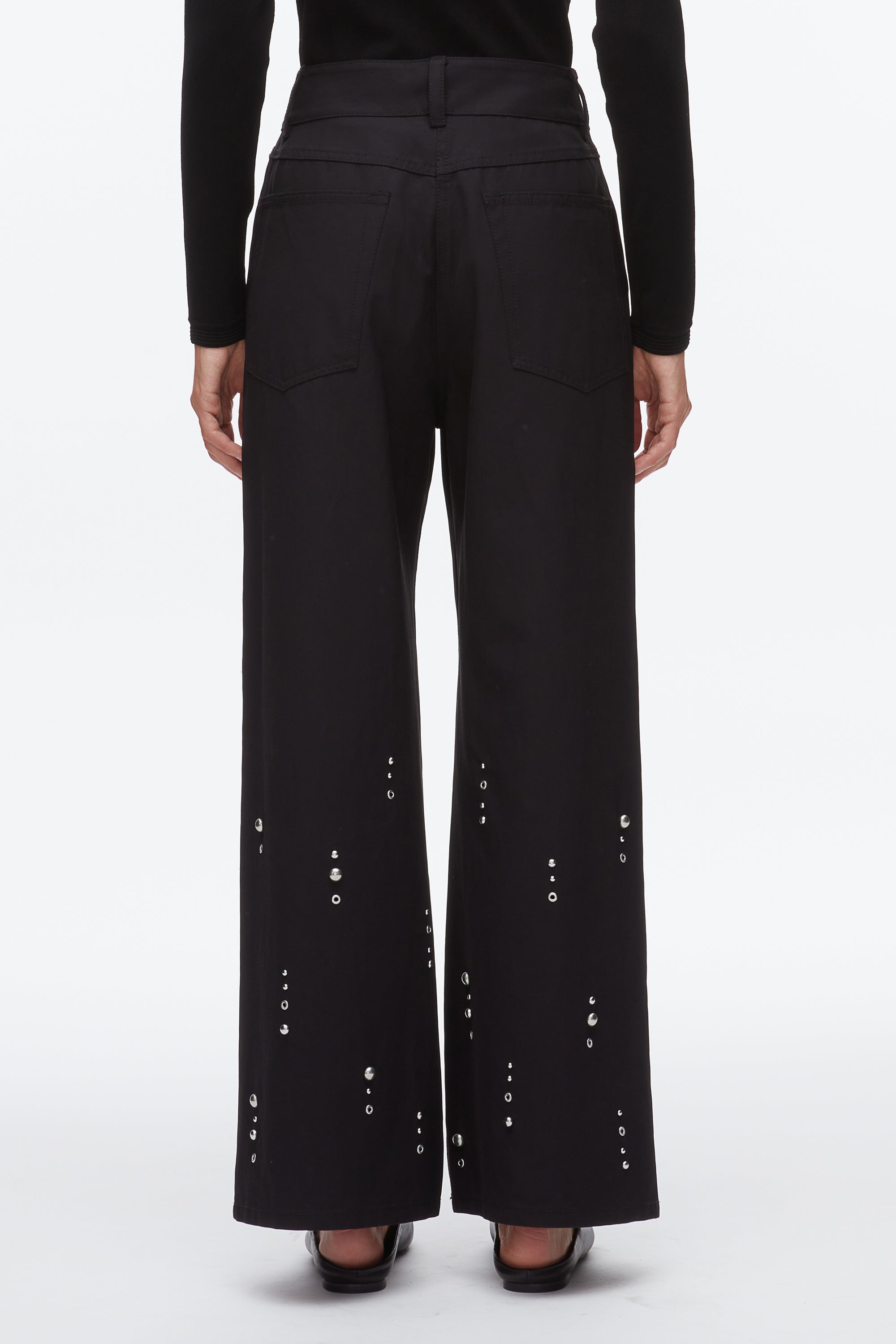 Black Stud Embellished Wide Leg Pant | 3.1 Phillip Lim