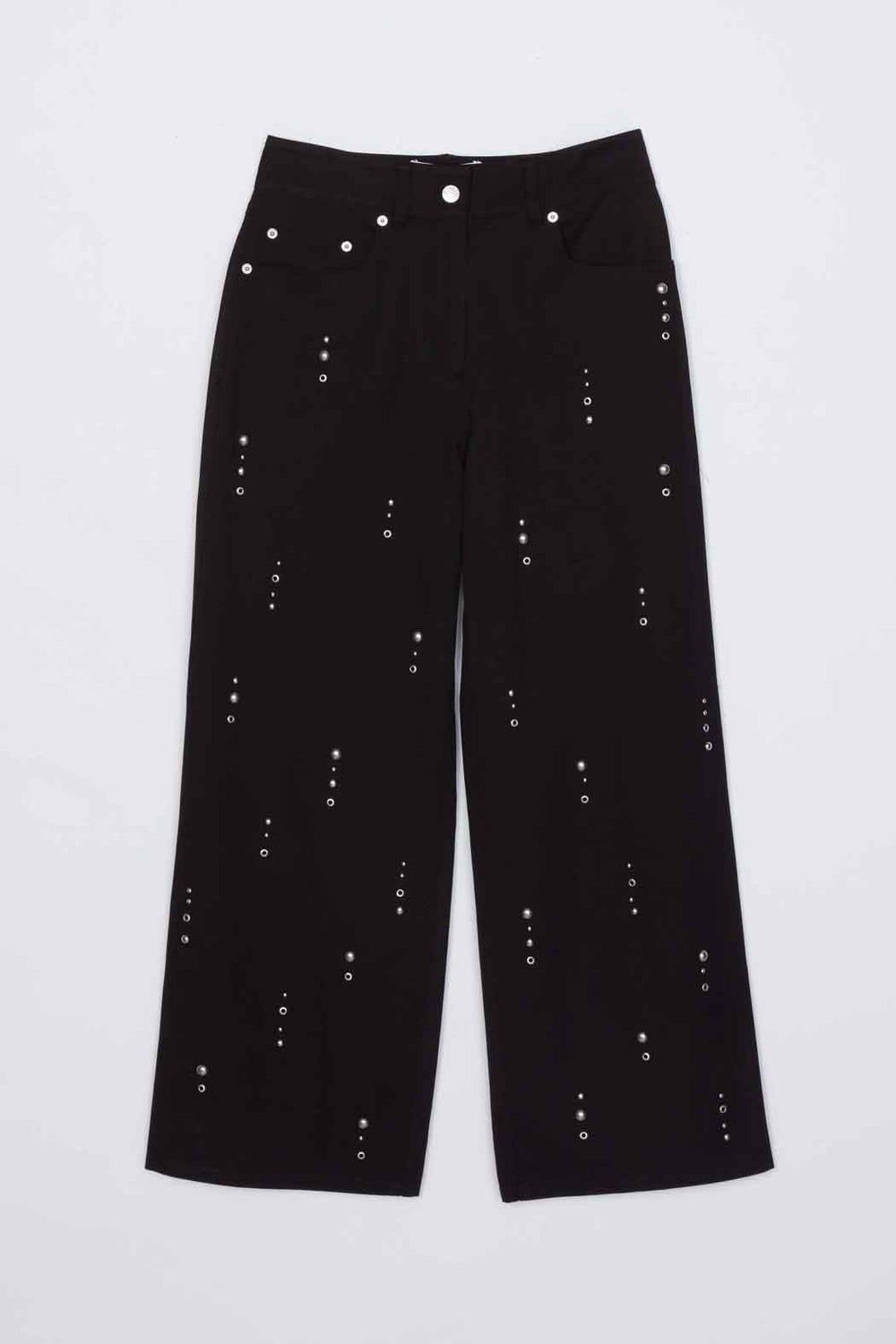 Black Stud Embellished Wide Leg Pant | 3.1 Phillip Lim