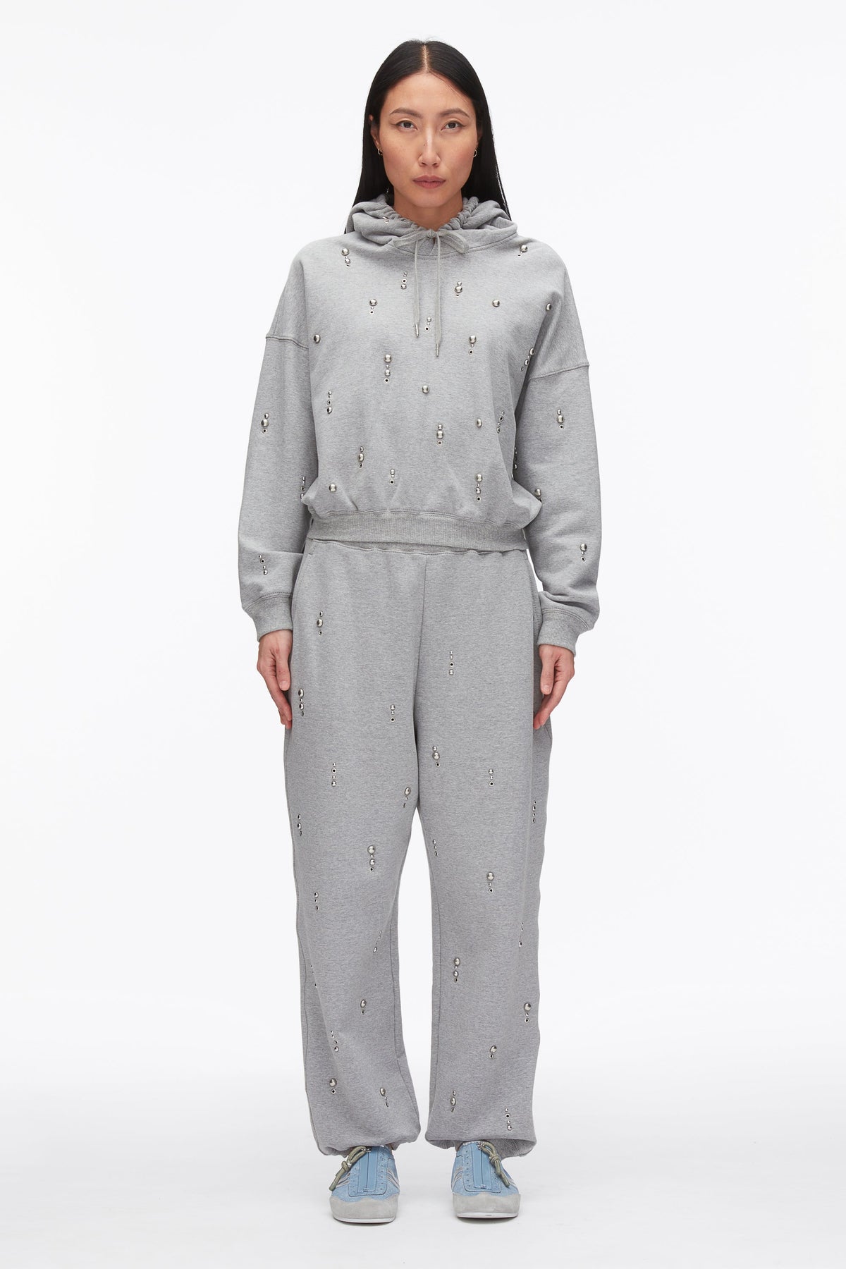 Grey Melange Dome Embellishment Sweatpants | 3.1 Phillip Lim