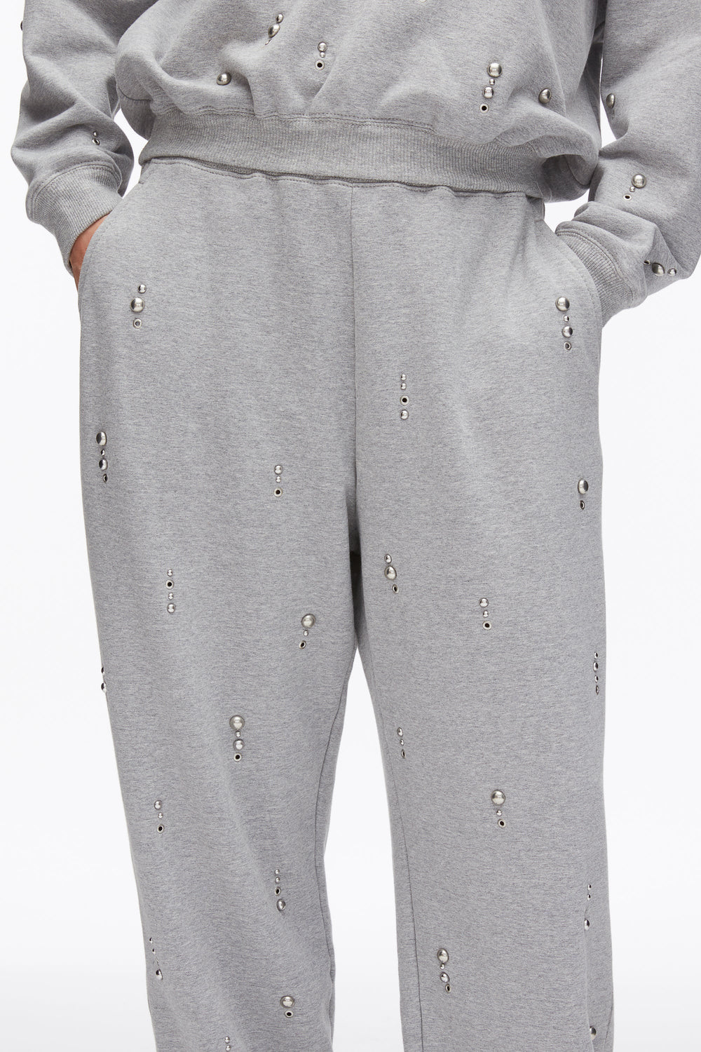 Grey Melange Dome Embellishment Sweatpants | 3.1 Phillip Lim