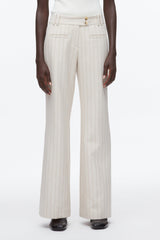 Ecru-Tan Pinstripe Trousers | 3.1 Phillip Lim