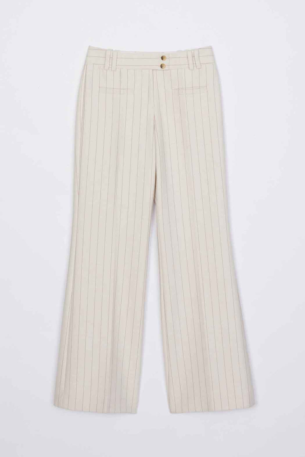 Ecru-Tan Pinstripe Trousers | 3.1 Phillip Lim