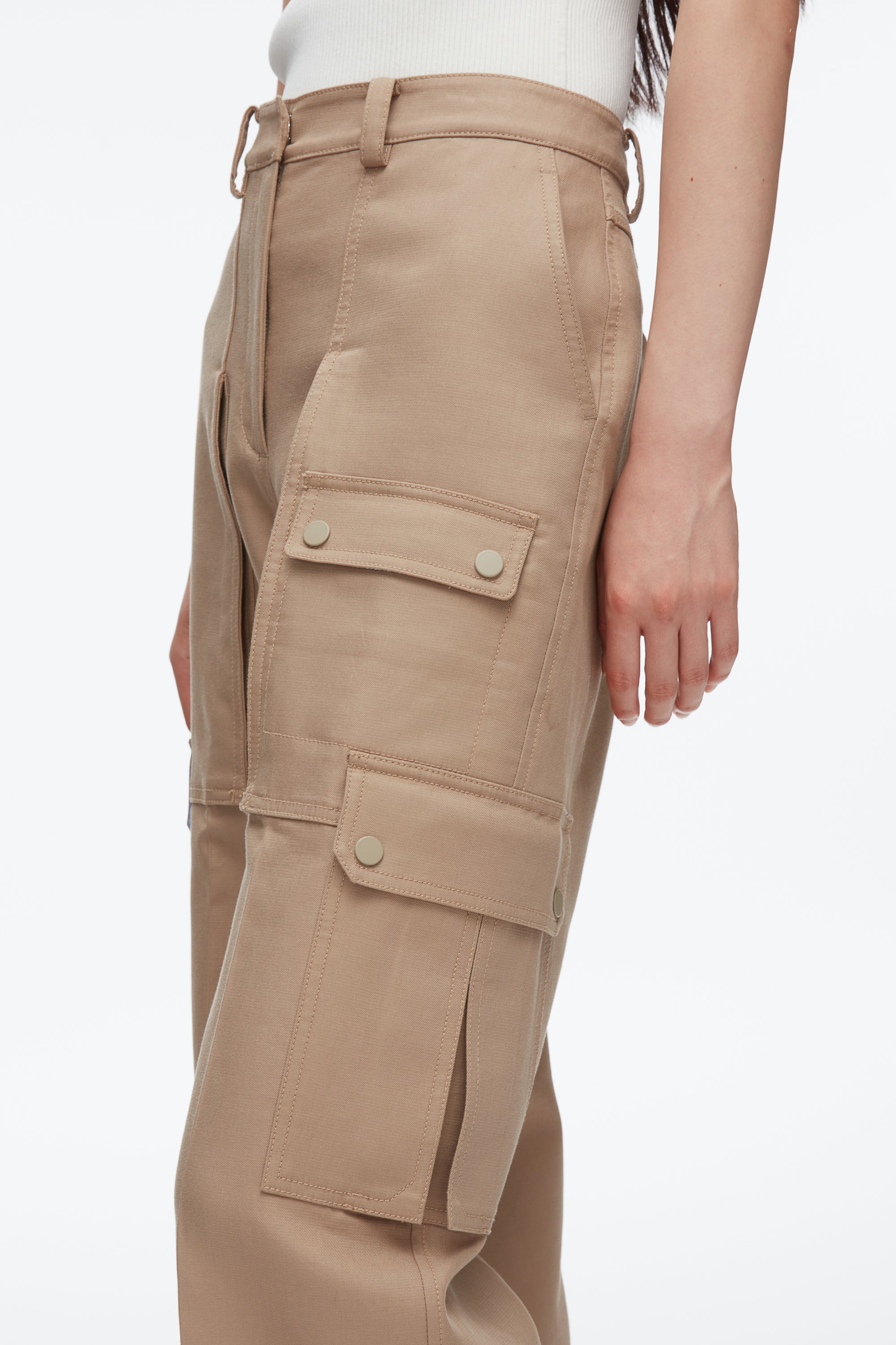 Praline Multi Carpenter Cargo Pants with Plaid Cuffs | 3.1 Phillip Lim