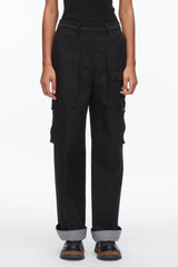 Black Multi Carpenter Cargo Pants with Plaid Cuffs | 3.1 Phillip Lim
