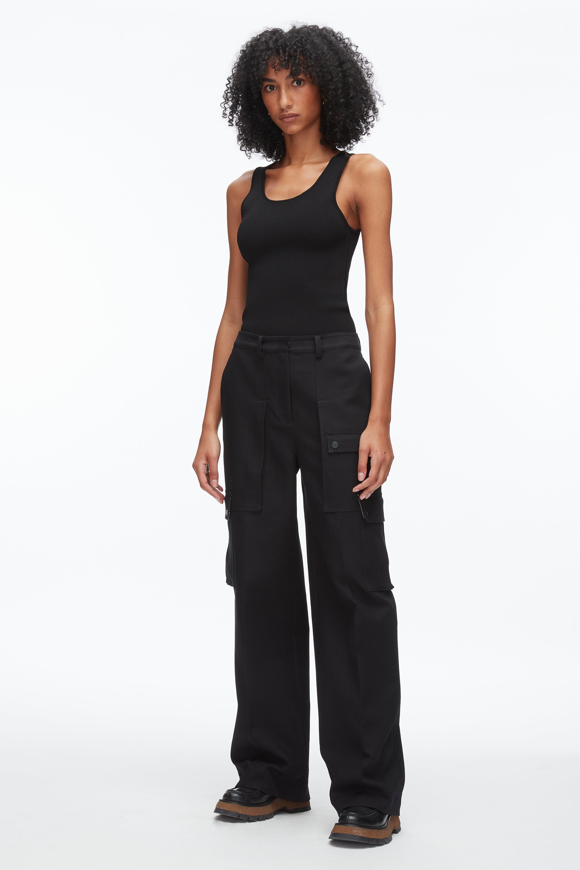 Black Multi Carpenter Cargo Pants with Plaid Cuffs | 3.1 Phillip Lim