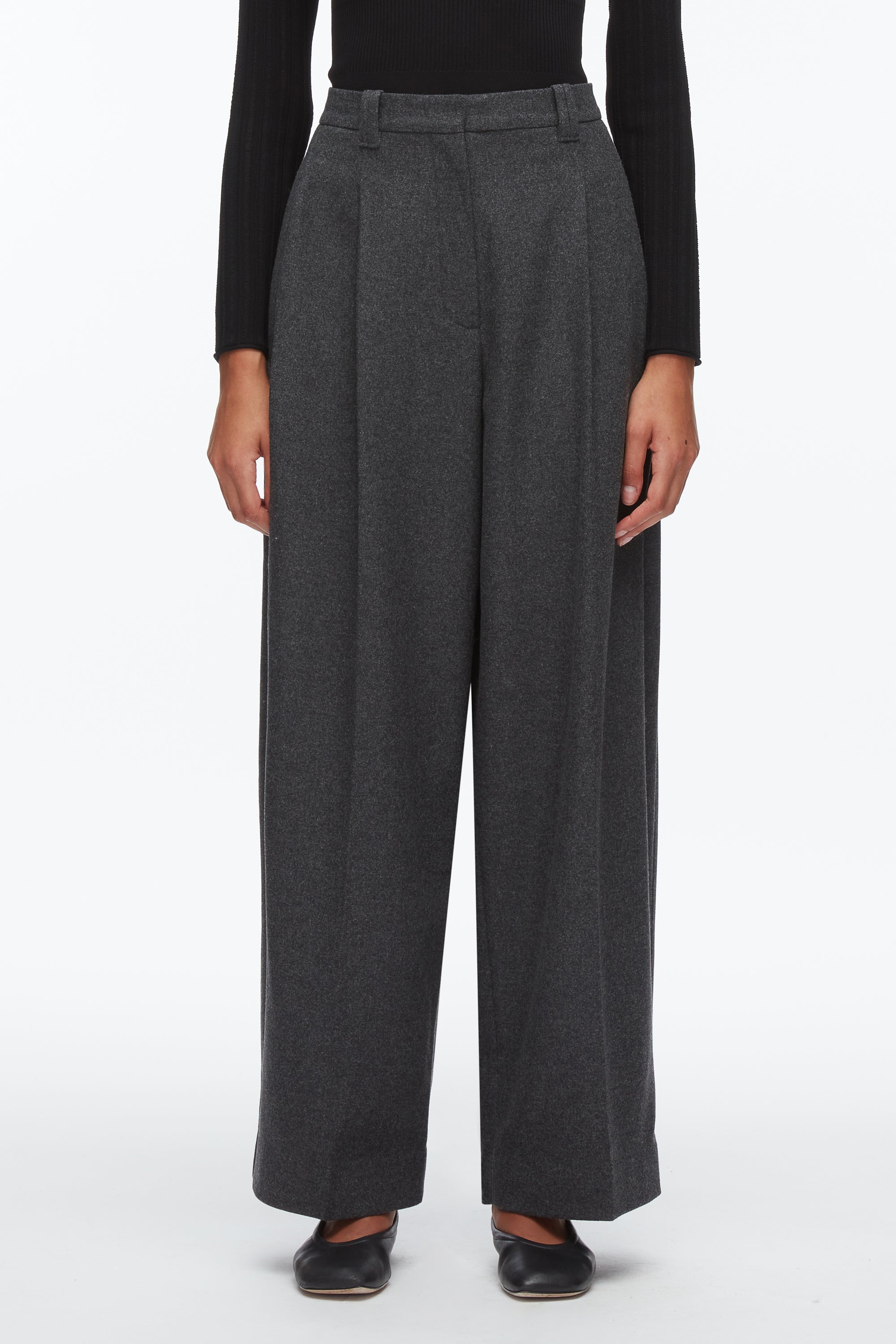 Charcoal Flannel Double Pleat Trouser | 3.1 Phillip Lim
