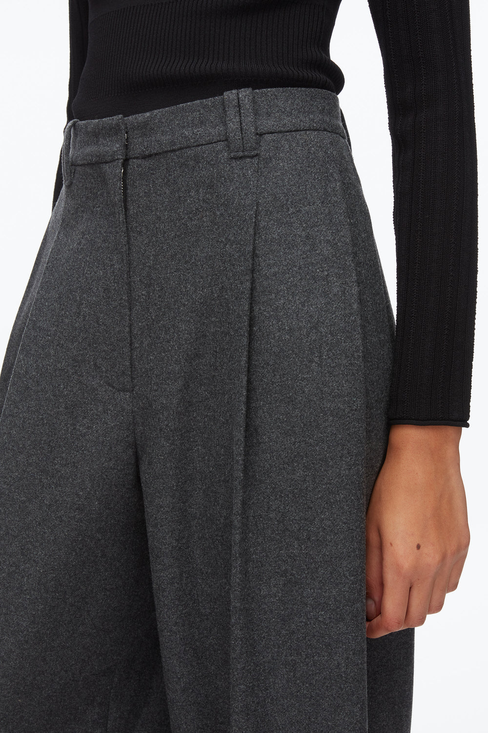 Charcoal Flannel Double Pleat Trouser | 3.1 Phillip Lim