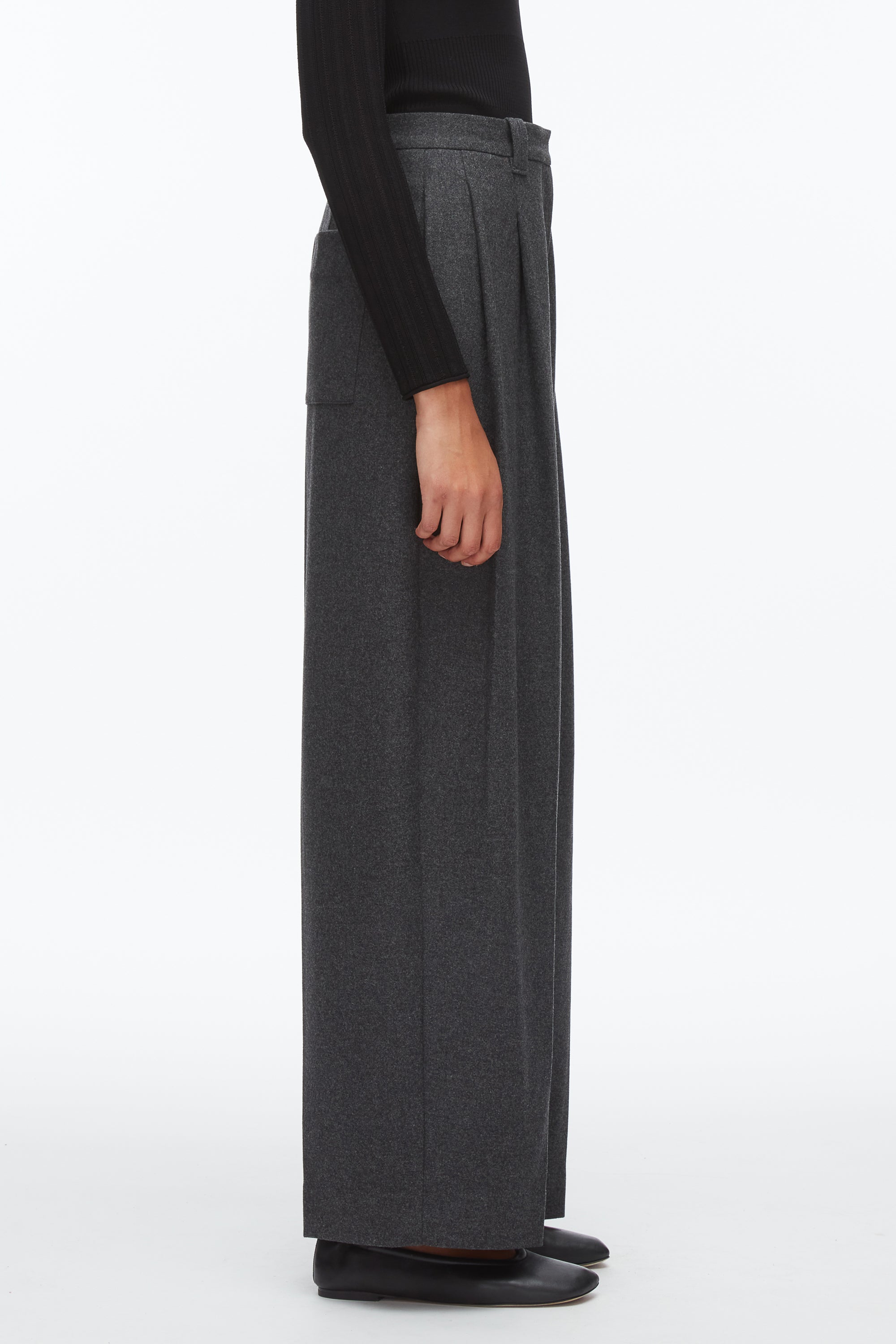 Charcoal Flannel Double Pleat Trouser | 3.1 Phillip Lim