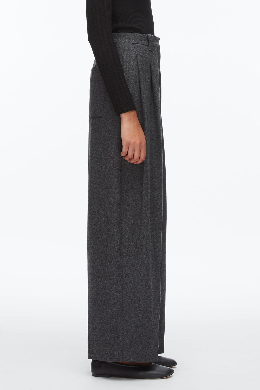 Charcoal Flannel Double Pleat Trouser | 3.1 Phillip Lim