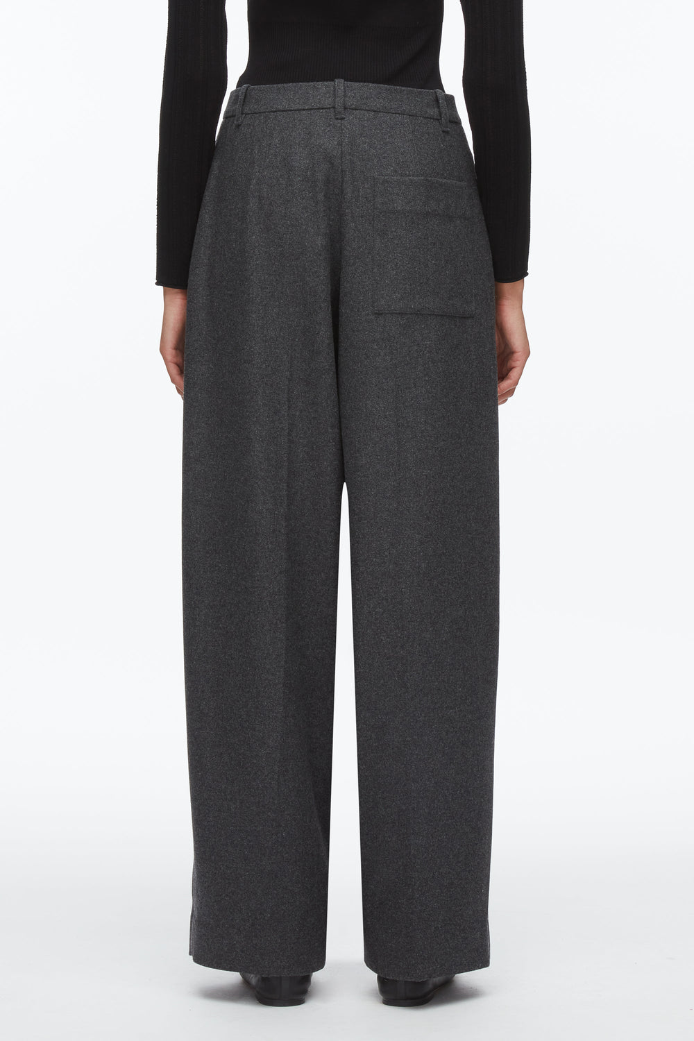 Charcoal Flannel Double Pleat Trouser | 3.1 Phillip Lim