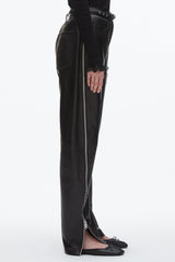 Black Leather Barrel Jean with Zippers | 3.1 Phillip Lim