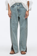 Washed Indigo Curve Denim Petite Pant with Zippers | 3.1 Phillip Lim