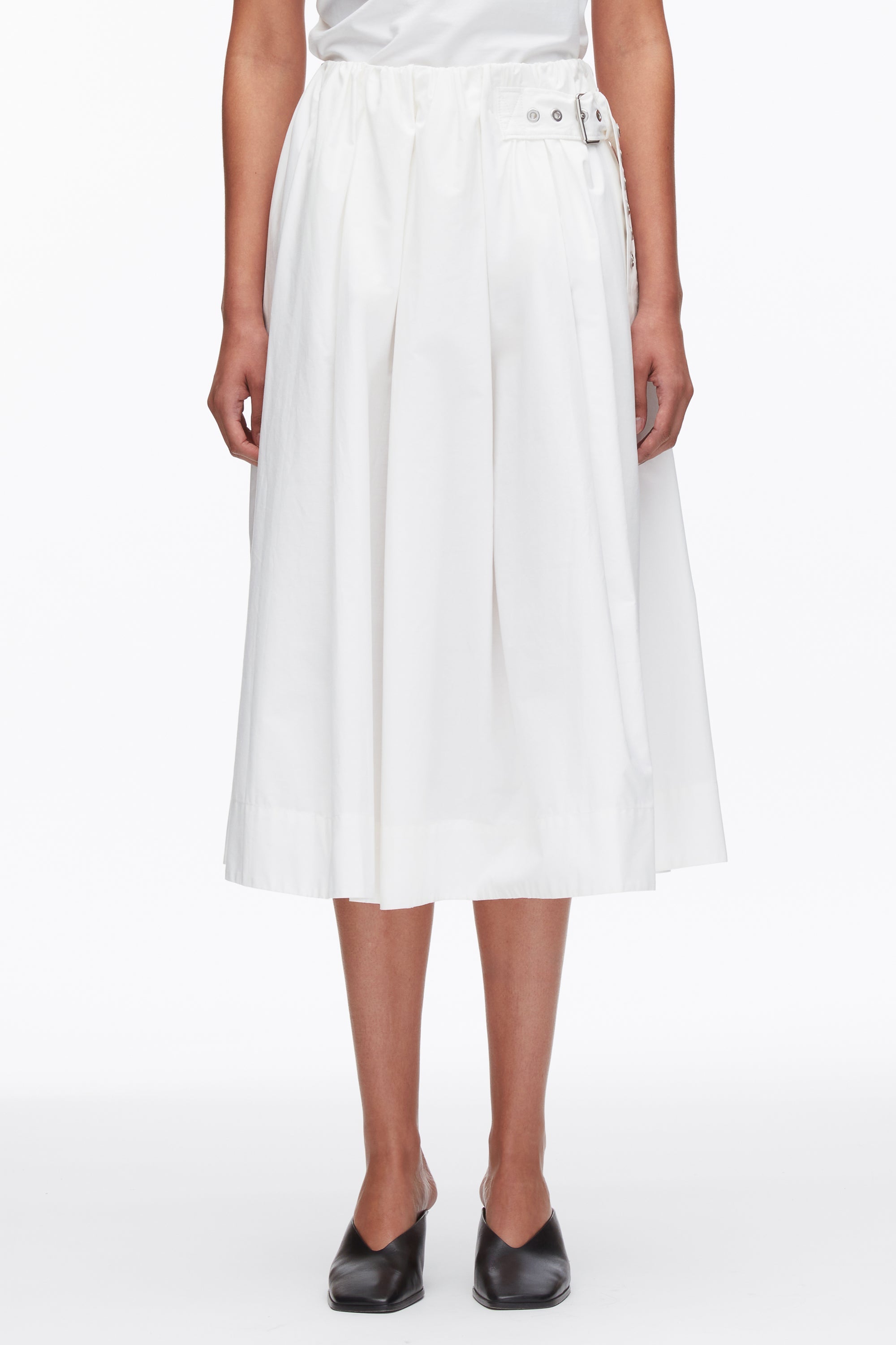 White Belted Gathered Midi Skirt | 3.1 Phillip Lim