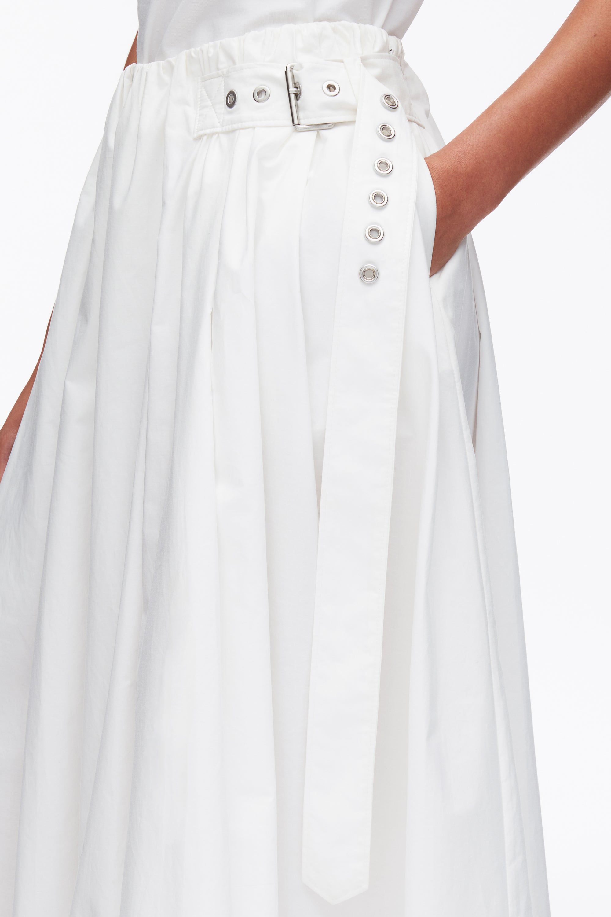 White Belted Gathered Midi Skirt | 3.1 Phillip Lim