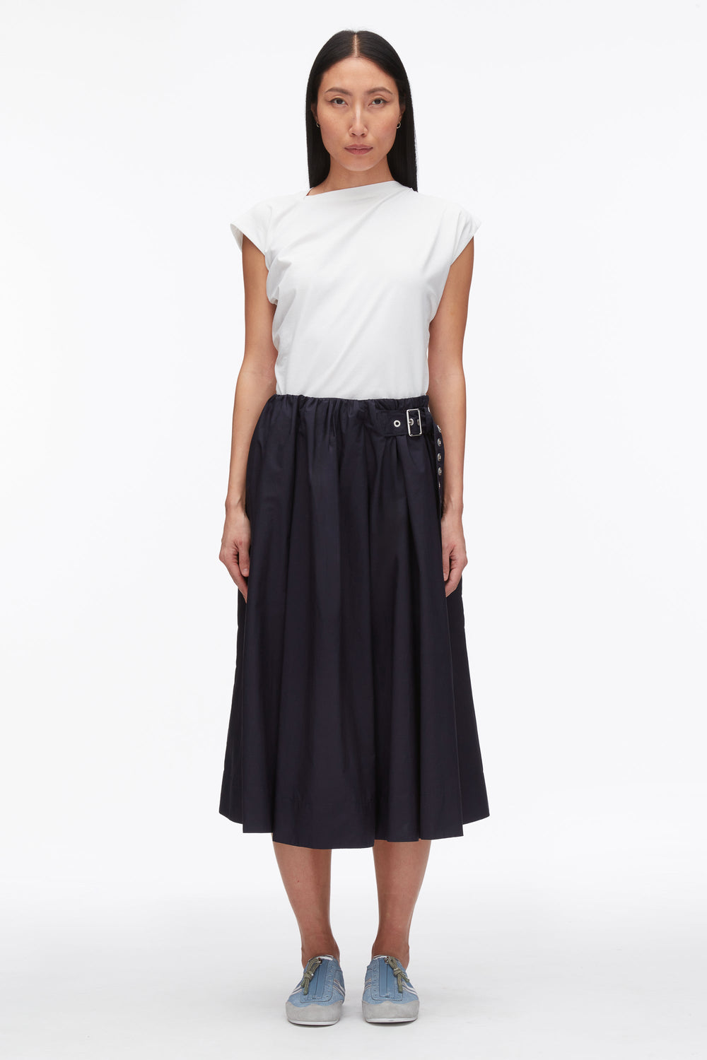 Midnight Belted Gathered Midi Skirt | 3.1 Phillip Lim
