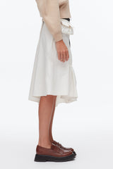 Ivory Ripstop Asymmetric Skirt with Ruching | 3.1 Phillip Lim
